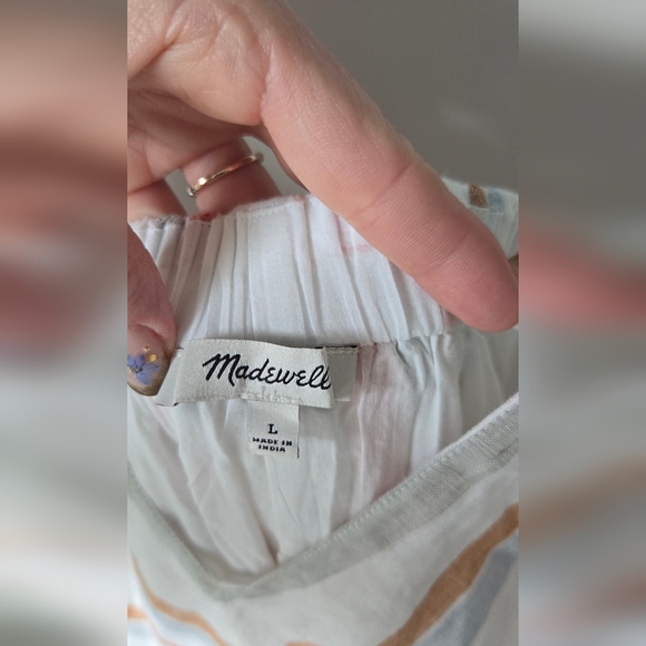 Madewell Striped V-Neck Midi Dress in 100% Linen - Picture 6 of 11